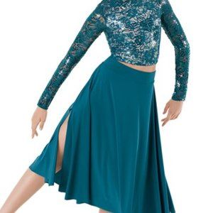 Weissman Style 9629 Lace Sequin Mesh 2-Piece Dance Costume